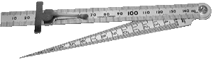 Taper Gage Metric 1 to 15 mm with Scale on Back Stainless Steel